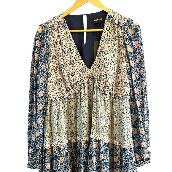 Yumi Kim Women Baby Doll Quinn Ruffle Tiered Mini Dress Large Brighton Field NWT - Picture 2 of 7